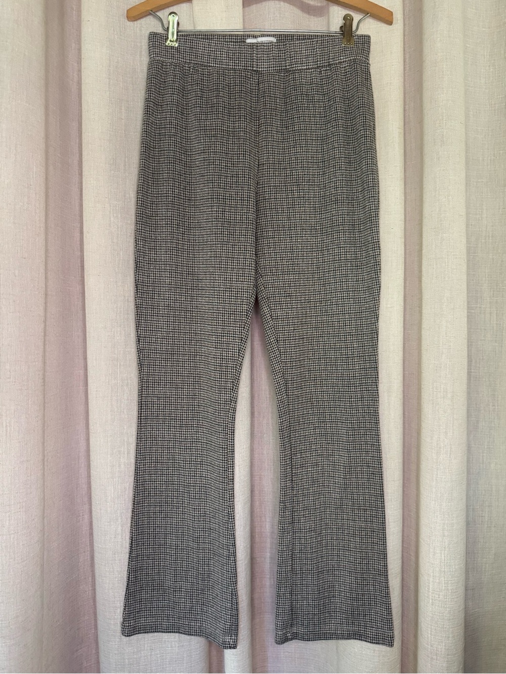 uo | Black Brown Houndstooth Kick Flare Lola Pants Size Medium